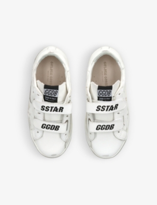 GOLDEN GOOSE: Old Skool distressed leather low-top trainers 6 months-5 years