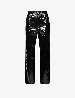 AGOLDE: 90s Pinch straight-leg high-rise recycled-leather-blend trousers