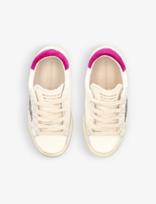 Shop Golden Goose Girls White/oth Kids May Glitter Star-embellished Leather Trainers 6 Months-5 Years