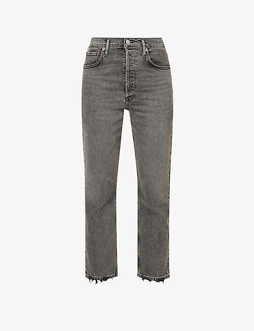 AGOLDE: Riley straight-leg mid-rise stretch organic-cotton-blend denim jeans