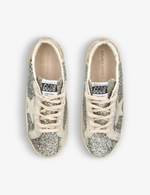 Shop Golden Goose Boys Silver Kids Super Star Glitter Woven Trainers 9-10 Years