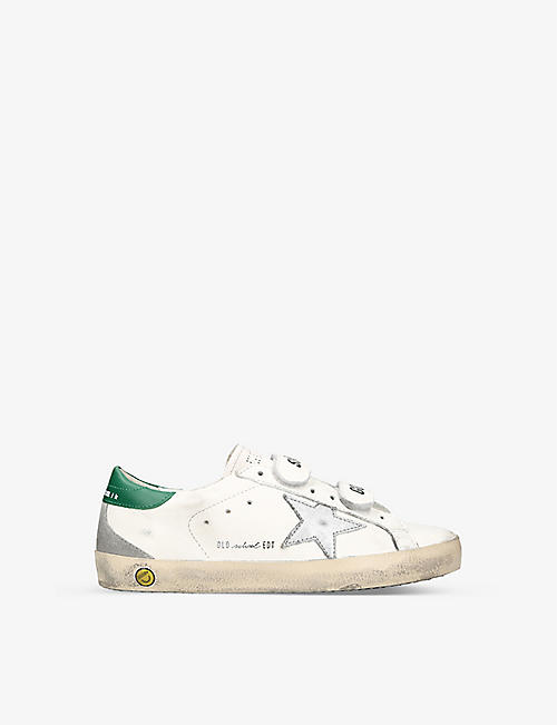 GOLDEN GOOSE: Old School star-embellished leather trainers 6-9 years