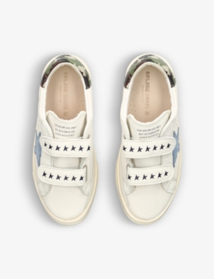 Shop Golden Goose Boys White/oth Kids May Star-motif Leather Trainers 6-10 Years