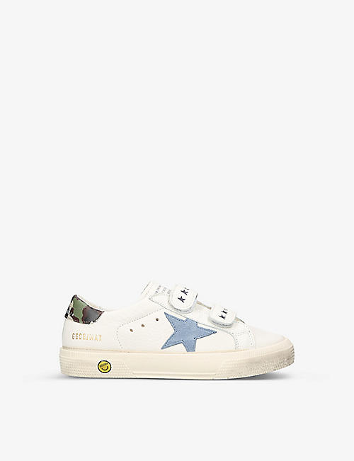 GOLDEN GOOSE: May star-motif leather trainers 6-10 years