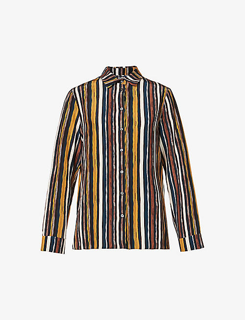 MAX MARA: Lama striped silk shirt