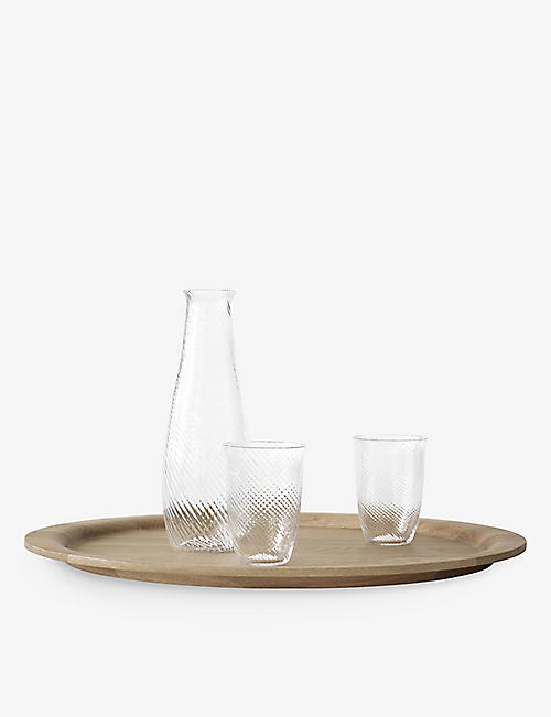 &TRADITION: Collect textured glass tumbler and carafe set