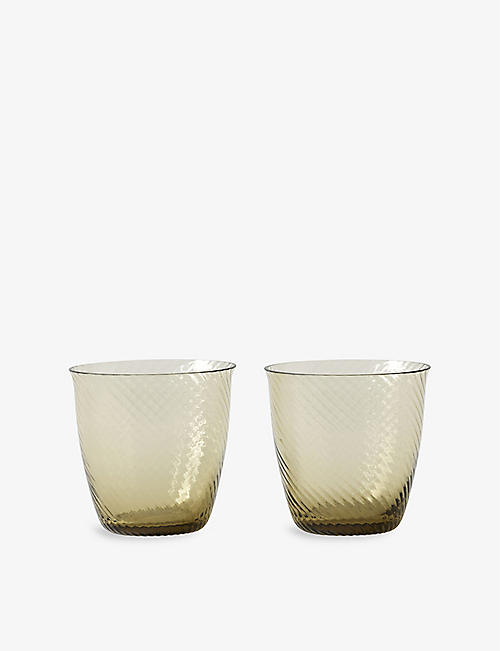 &TRADITION: Collection textured glass tumbler set 10.5cm