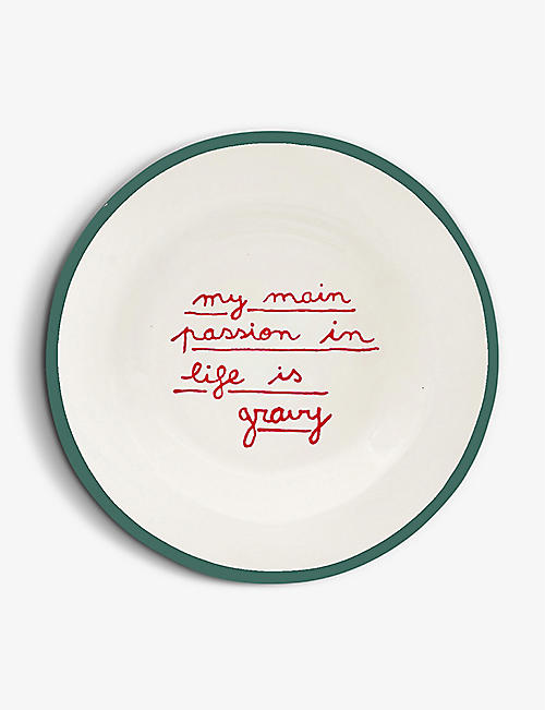 LAETITIA ROUGET: My Main Passion For In Life Is Gravy hand-painted stoneware plate