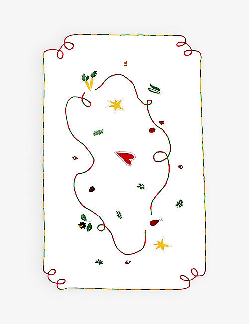 PANGEA: Pangea embroidered cotton tablecloth