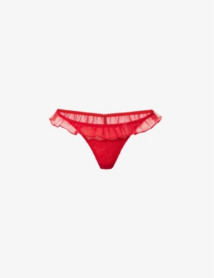 MYLA - Elm Row frilled mid-rise stretch-lace thong | Selfridges.com