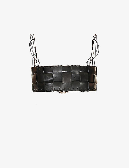 HODAKOVA: Belt intertwined leather belt top