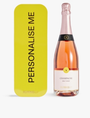 SELFRIDGES SELECTION: Logo-embossed personalised tin and champagne brut rosé 750ml
