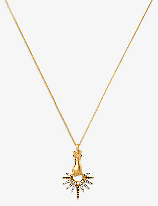 MISSOMA: Harris Reed x Missoma Hand and Star 18ct recycled yellow-gold vermeil silver, zirconia and pearl necklace