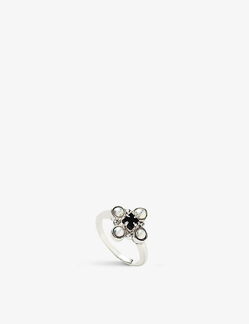 MISSOMA: Missoma x Harris Reed Quartret recycled sterling silver, pearl, and onyx ring