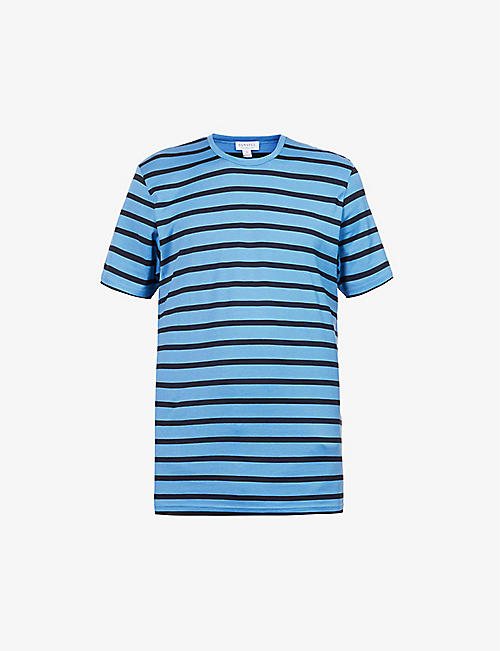 SUNSPEL: Striped crewneck cotton-jersey T-shirt