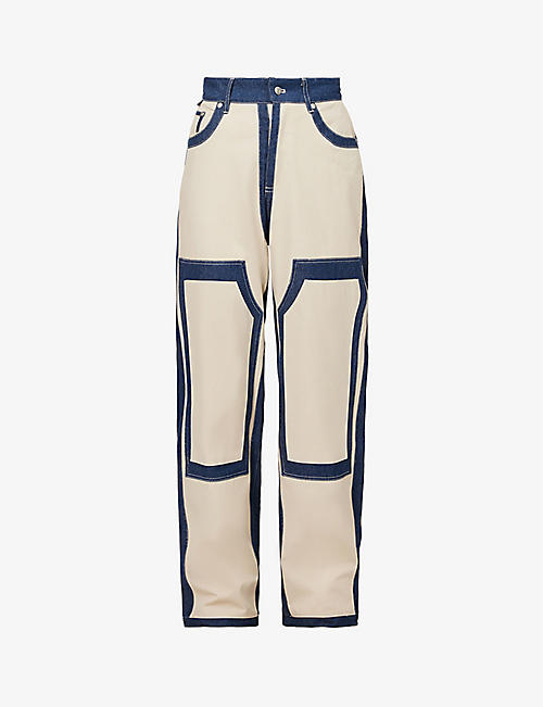 HOUSE OF SUNNY: Painter Pant panelled cotton-blend trousers
