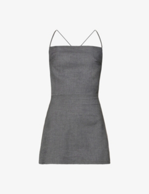 Bec Bridge Heidi Halterneck Woven Mini Dress In Charcoal ModeSens