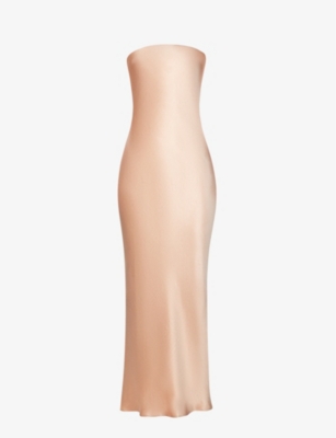 Bec & Bridge Moondance Cowl-neck Satin Maxi Dress In Rose Gold