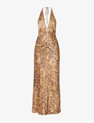 BEC & BRIDGE: Samara floral-print satin maxi dress