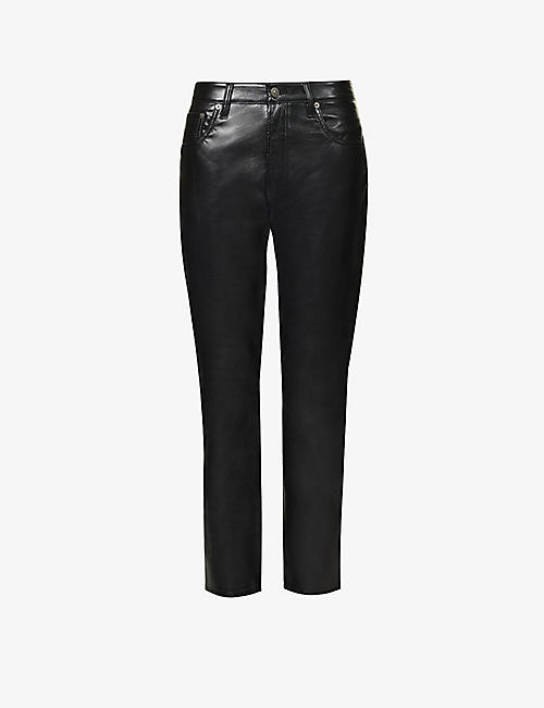 CITIZENS OF HUMANITY: Jolene high-rise straight-leg recycled leather-blend trousers