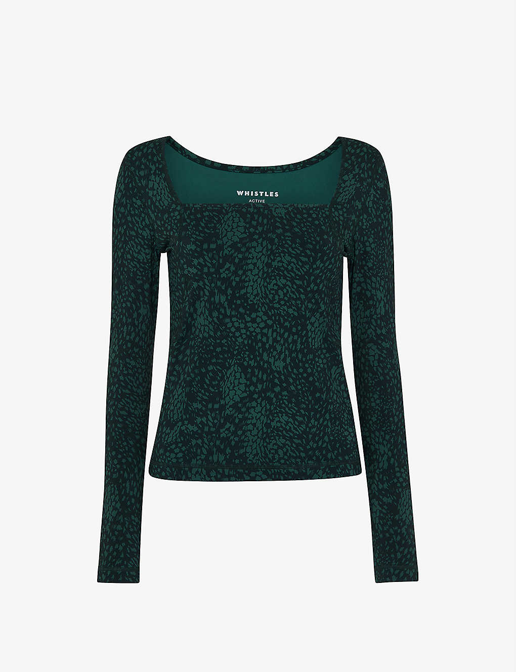 Whistles Animal-print Square-neck Recycled-nylon Sports Top In Multi-coloured
