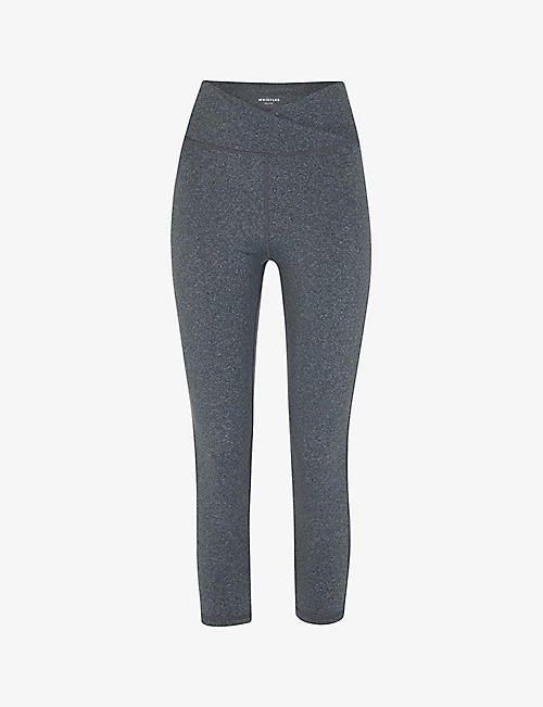 WHISTLES: Wrap-front cropped high-rise stretch recycled-polyester leggings