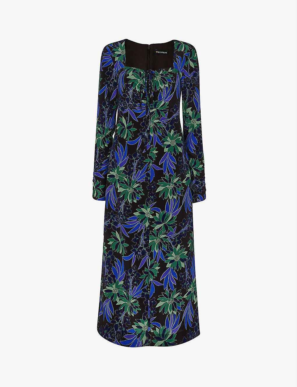 Whistles Scaling Blossom Silk Dress In Multi-coloured