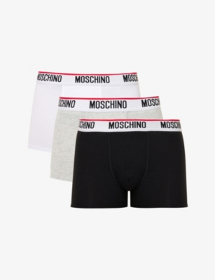 Moschino Underwear Tri Pack Boxers in Black, White & Grey : :  Fashion