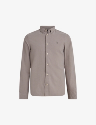 ALLSAINTS - Lovell Ramskull-embroidered slim-fit cotton shirt