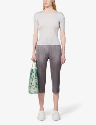 PLEATS PLEASE ISSEY MIYAKE: Basics high-neck pleat knitted top