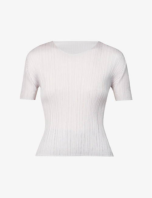 PLEATS PLEASE ISSEY MIYAKE: Basics high-neck pleat knitted top