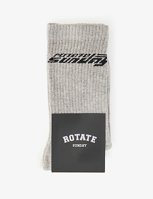 ROTATE SUNDAY: Logo-print stretch-cotton blend socks pack of two