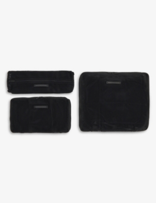 Horizn Studios All Black Set Of Three Mesh Packing Cubes In All Black
