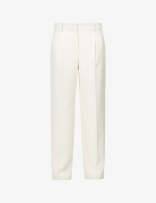 Theory Womens Rice High-rise Wide-leg Crepe Trousers