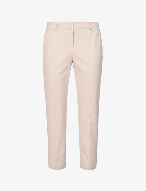 THEORY: Treeca cropped straight-leg mid-rise stretch-wool trousers