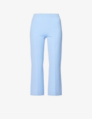 Theory Womens Blue Womens Cornflower Regular-fit Flared-leg Mid-rise Stretch-woven Trousers