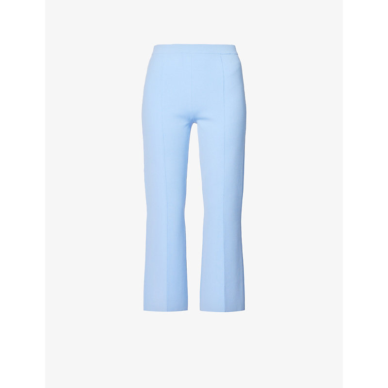 Theory Womens Blue Womens Cornflower Regular-fit Flared-leg Mid-rise Stretch-woven Trousers