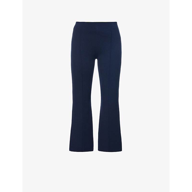 Theory Womens Midnight Regular-fit Flared-leg Mid-rise Stretch-woven Trousers