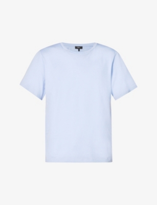 Theory Womens Regatta Linear Round-neck Cotton T-shirt