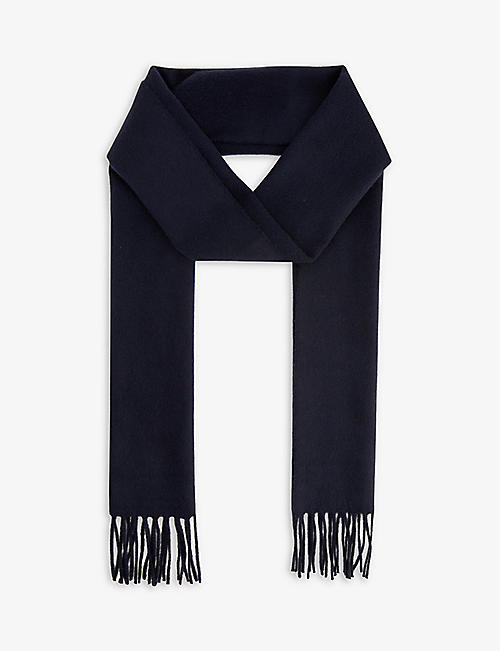 JOHNSTONS: Fringed-edge cashmere scarf