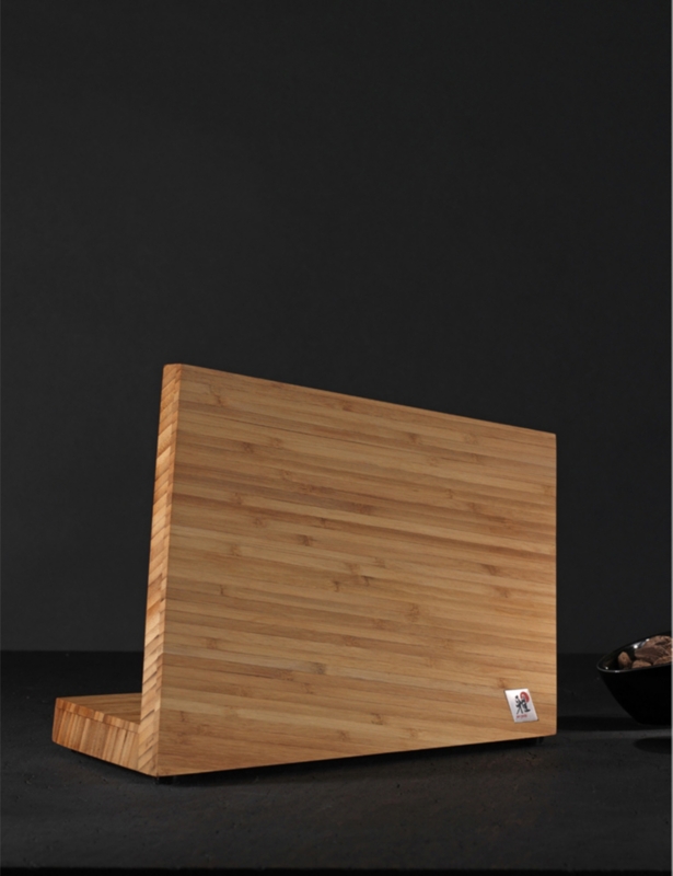 Grained 5-slot wooden knife block 42.5cm