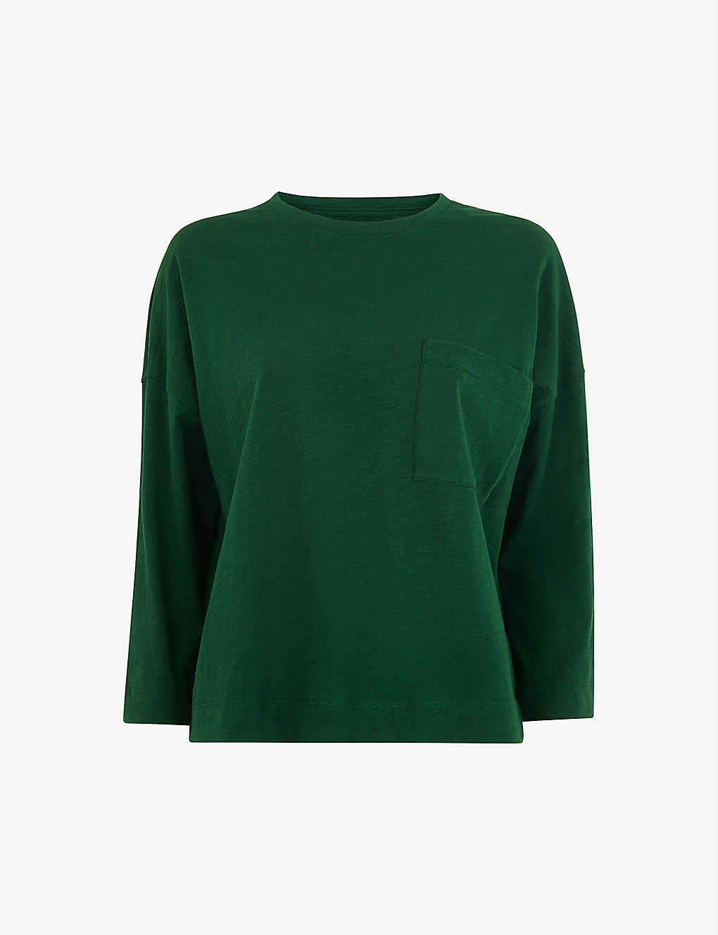 Whistles Cotton Pocket Top In Green