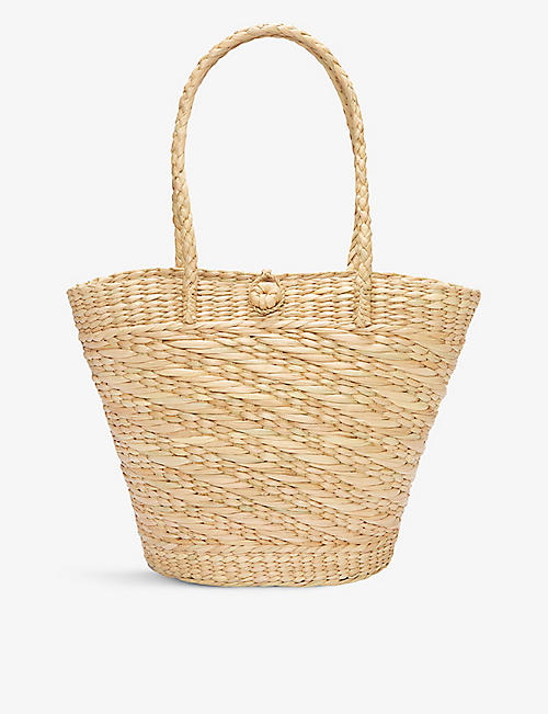 THE WHITE COMPANY: Basket-style straw tote bag