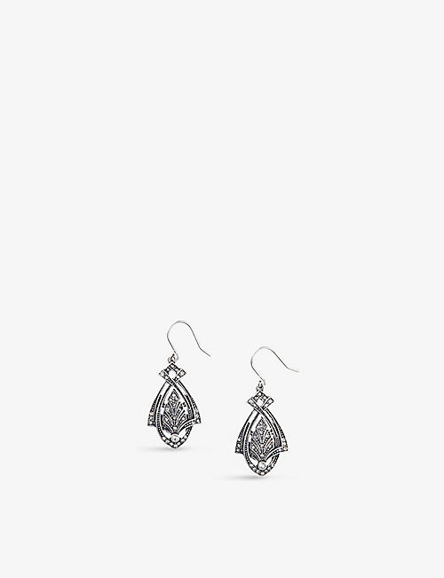 THE WHITE COMPANY: Ox Deco leaf-embellished zinc earrings