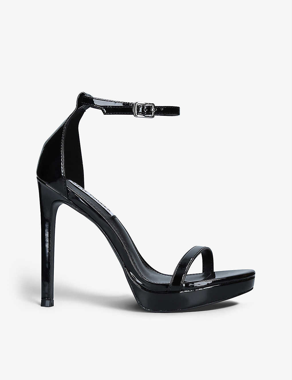 Steve Madden Womens Black Milano Strappy Patent Sandals