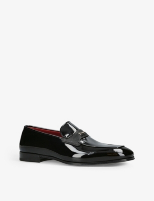 SALVATORE FERRAGAMO Giuffre brand-plaque patent-leather loafers