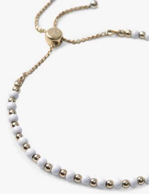 Shop The White Company Women's Gold Beaded Yellow Gold-plated Brass And Enamel Friendship Bracelet