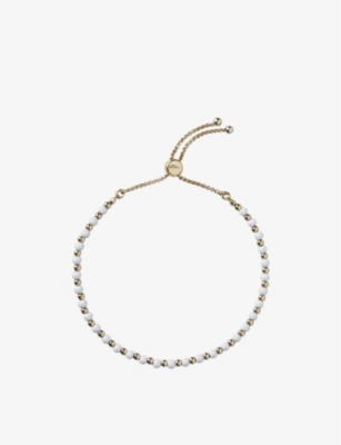 The White Company Womens Gold Beaded Yellow Gold-plated Brass And Enamel Friendship Bracelet