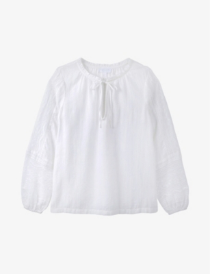 THE WHITE COMPANY - Lace-insert floral-embellished organic cotton