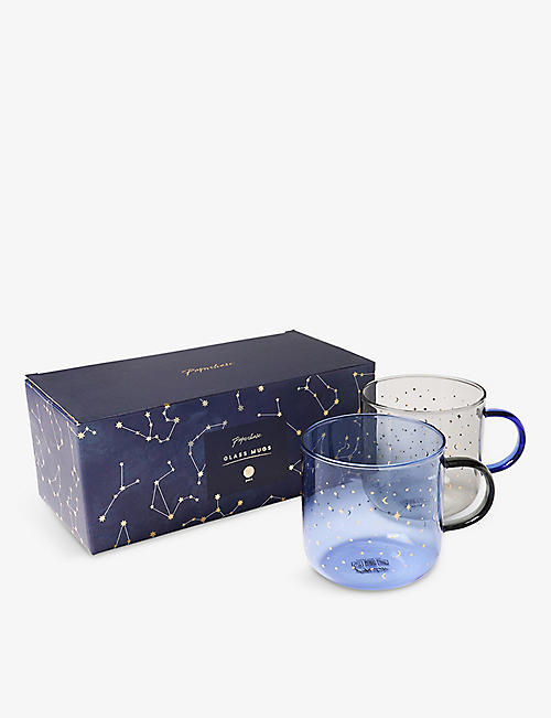 PAPERCHASE: Cosmic Wonder star-printed glass mugs set of two